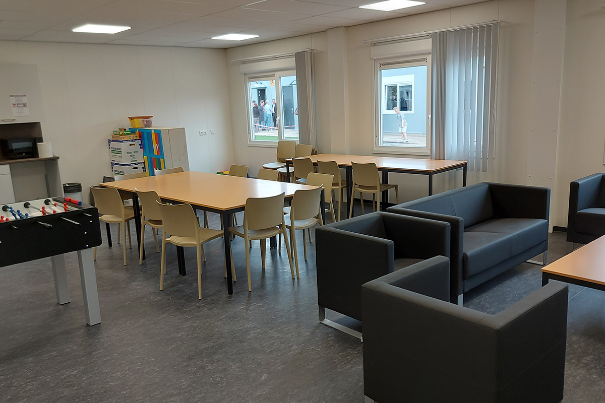 Gezamenlijke ruimte in de Noodopvang in Druten